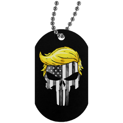 Trump Punisher Black and White Dog Tag Necklace