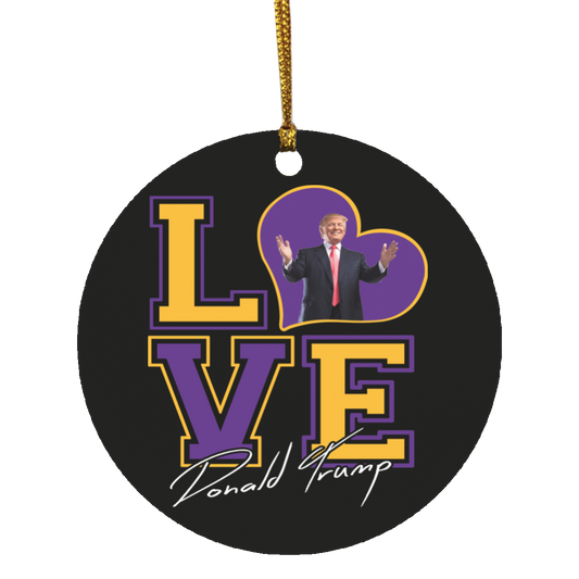 I Love Trump Purple Gold Ornament