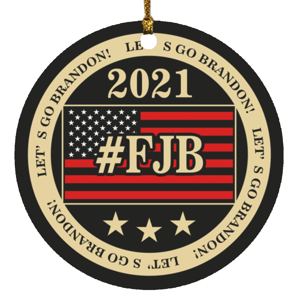 #FJB Let's Go Brandon Circle Ornament 3