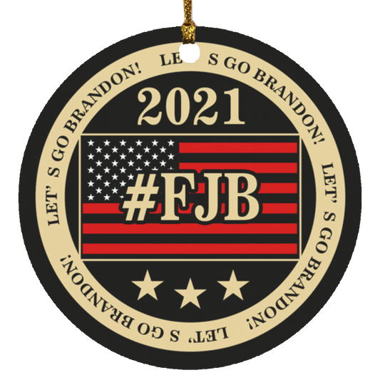 #FJB Let's Go Brandon Circle Ornament 3