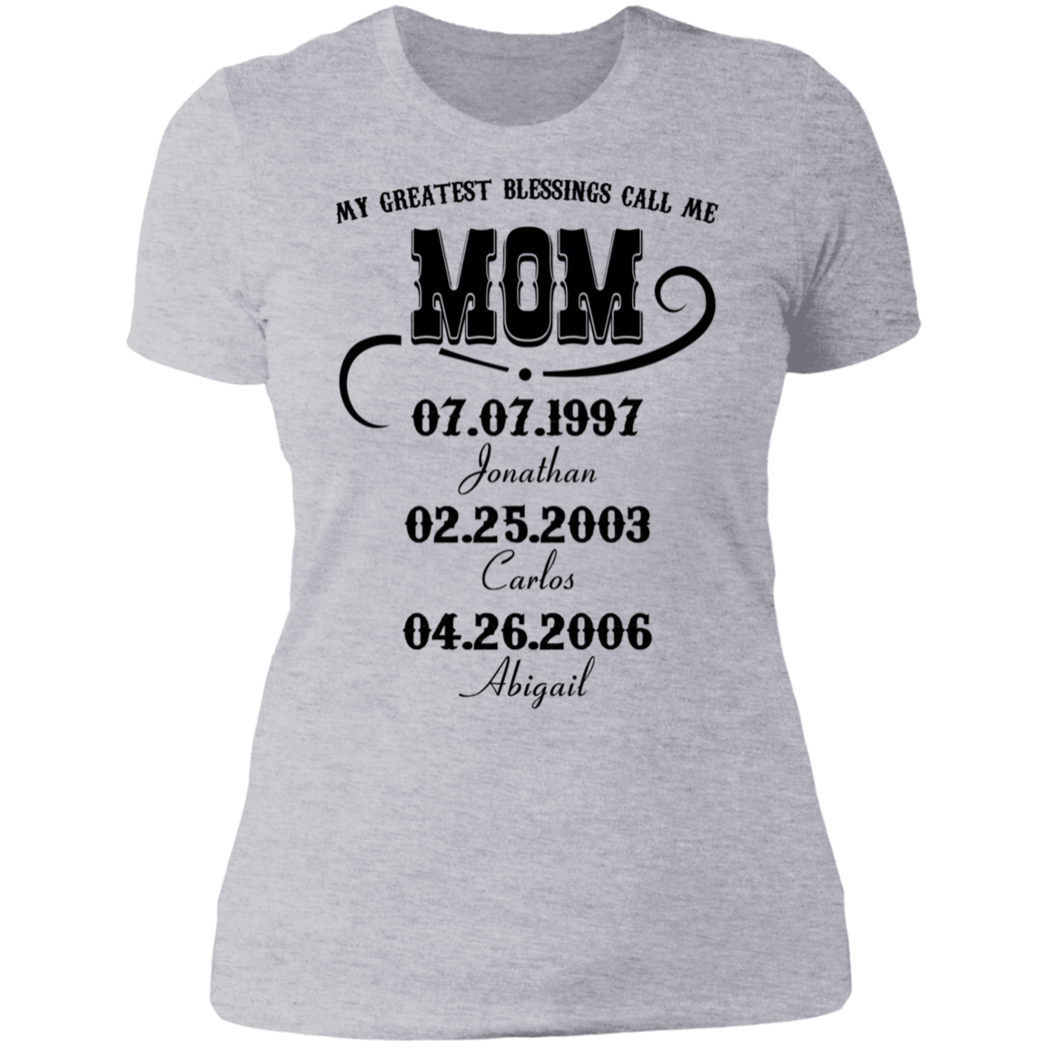 My Greatest Blessings Call Me Mom Personalized Boyfriend T-shirt
