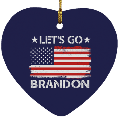 Let's Go Brandon USA Flag Christmas Ornament
