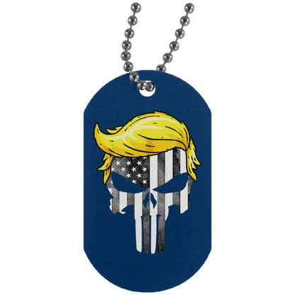 Trump Punisher Black and White Dog Tag Necklace