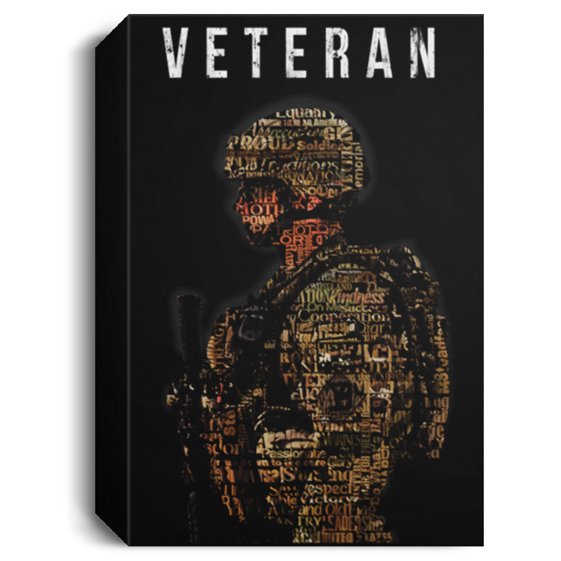 USA Veteran Deluxe Portrait Canvas 1.5in Frame