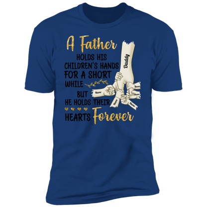 Father Holds His Children's Hands Personalized T-shirt
