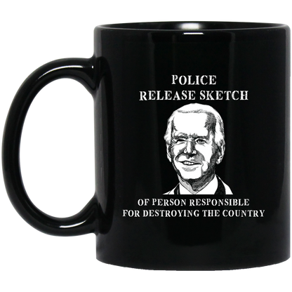 Police Sketch 11 oz. Black Mug