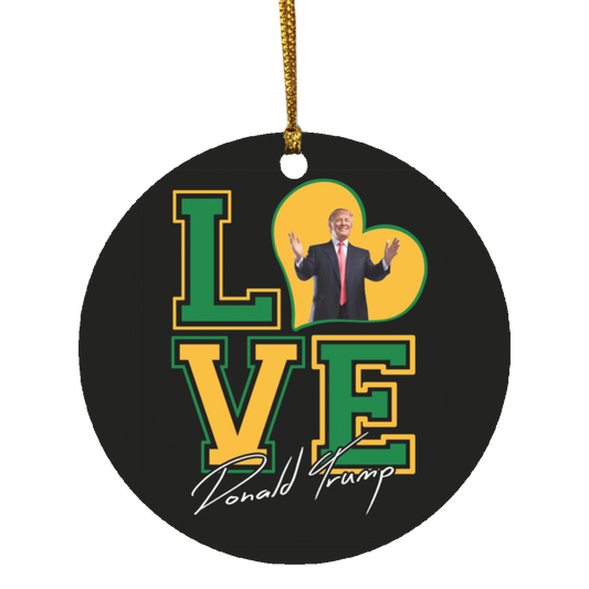 I Love Trump Yellow Green Ornament
