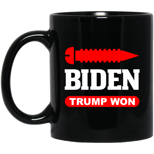Screw Biden, Trump Won 11 oz. Black Mug