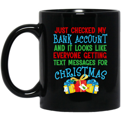 Text Messages For Xmas 11 oz. Black Mug