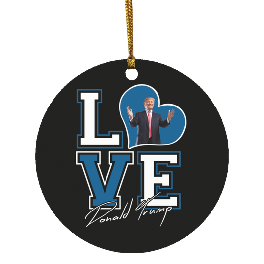 I Love Trump White Royal Blue Ornament