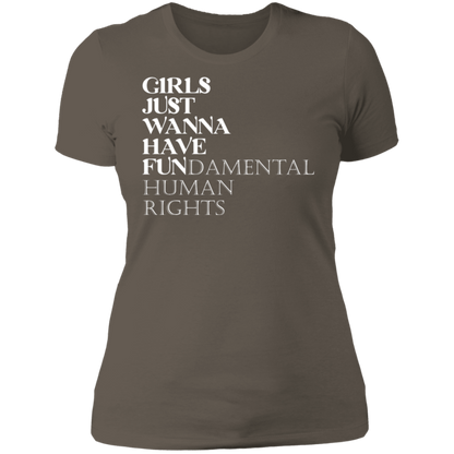 Girls Just Wanna Have Fundamental Human Rights Boyfriend T-shirt
