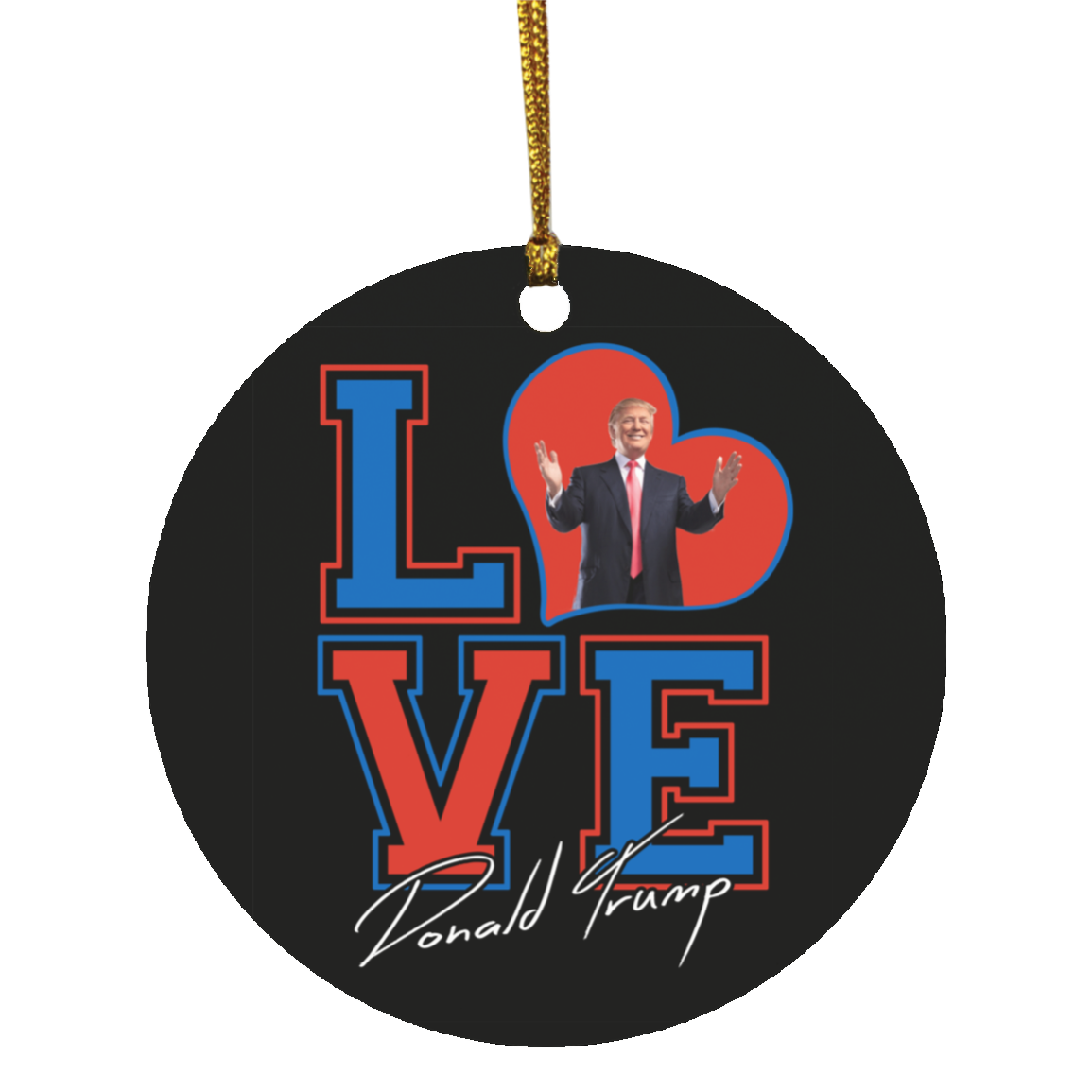 I Love Trump Red Blue Ornament