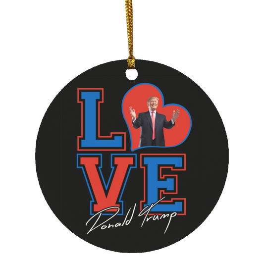 I Love Trump Red Blue Ornament