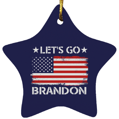 Let's Go Brandon USA Flag Christmas Ornament