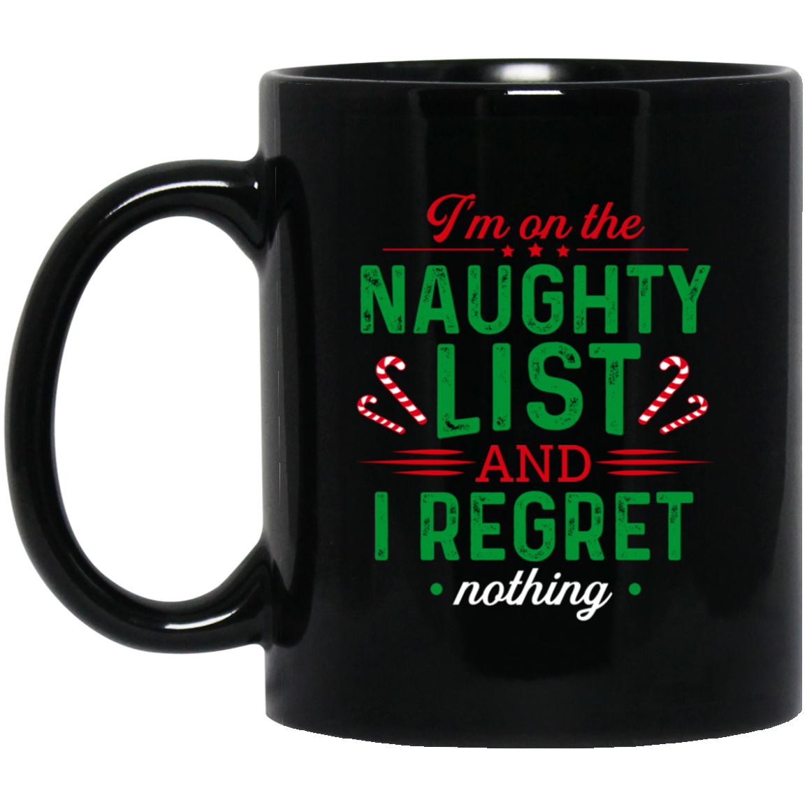 Naughty List 11 oz. Black Mug