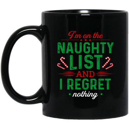 Naughty List 11 oz. Black Mug