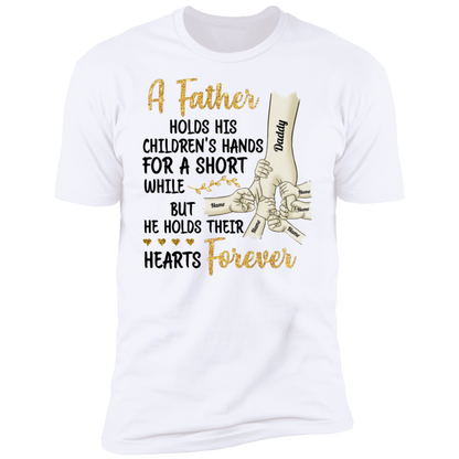 Father Holds His Children's Hands Personalized T-shirt