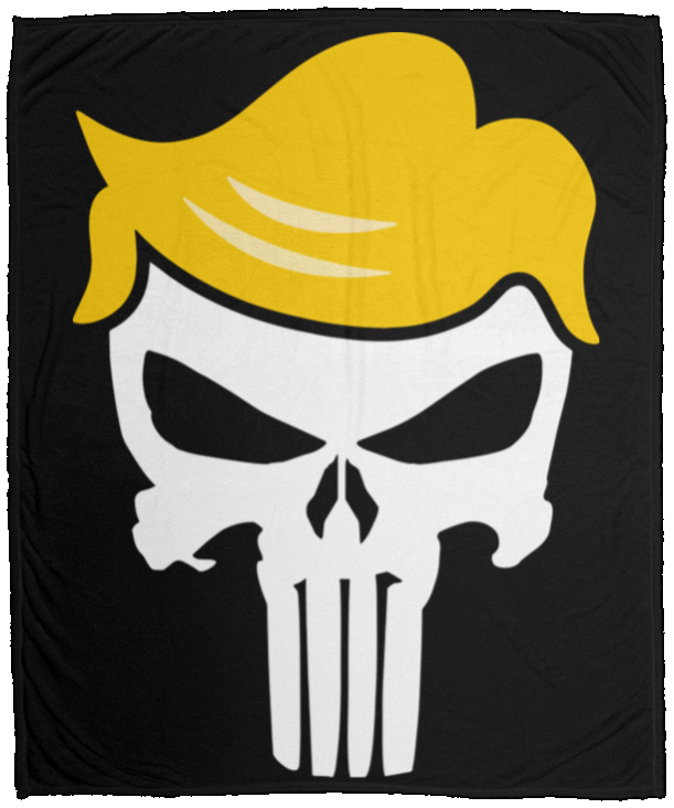 Punisher Trump Fleece Blanket 50x60 + FREE TRUMP PUNISHER 3x5 SINGLE REVERSE FLAG