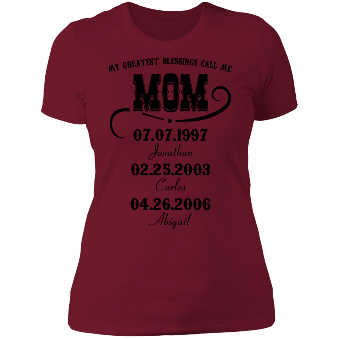 My Greatest Blessings Call Me Mom Personalized Boyfriend T-shirt