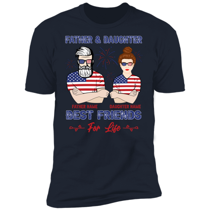 Father And Daughter Best Friends Personalized T-shirt