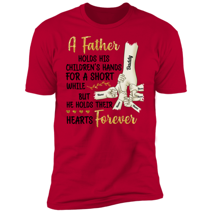 Father Holds His Children's Hands Personalized T-shirt