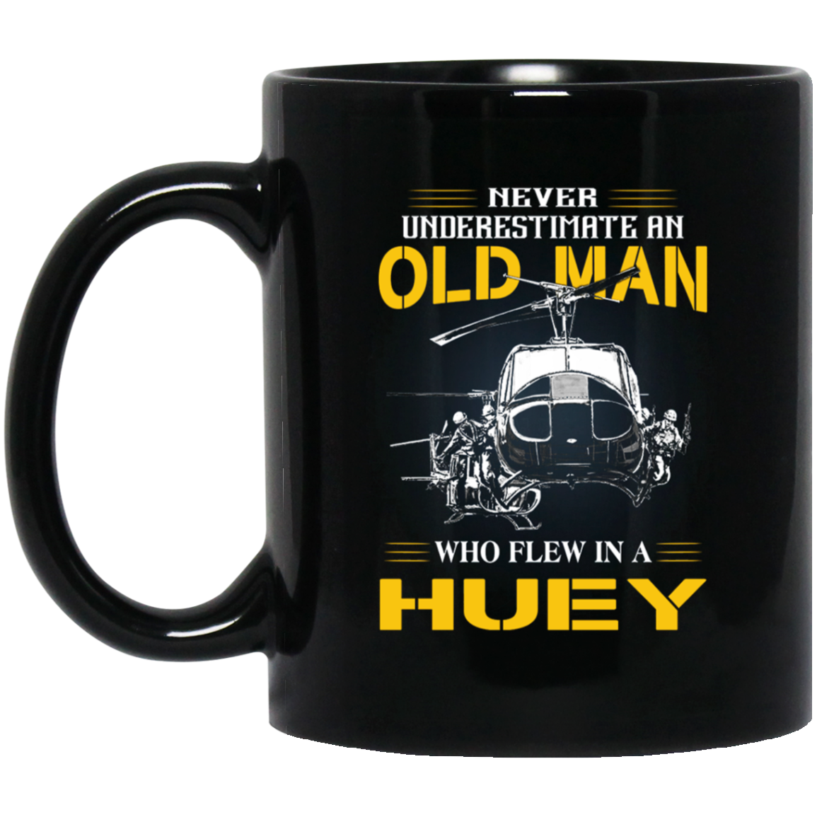 Huey Veteran 11 oz. Black Mug