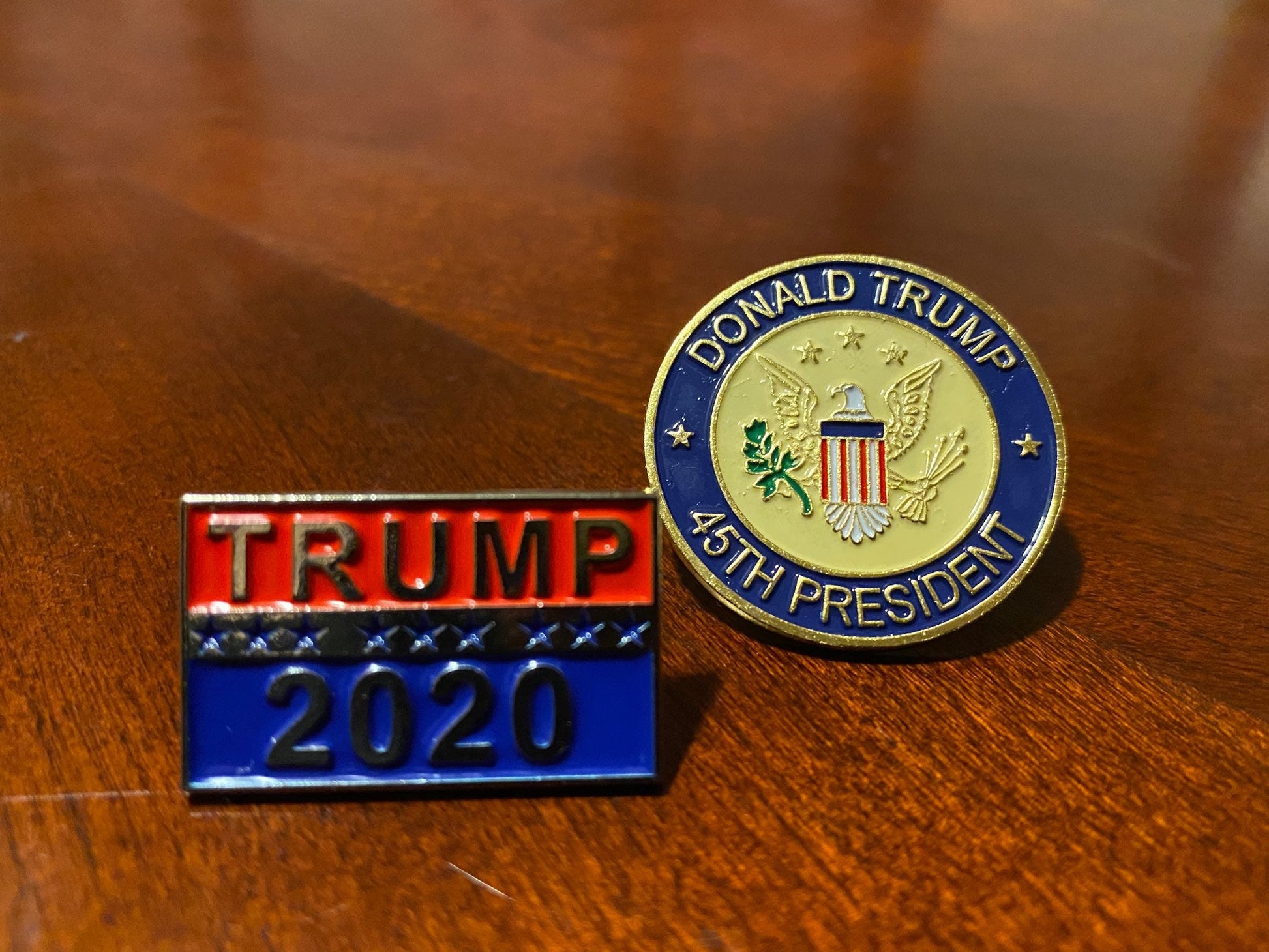 45th President & Trump 2020 Pin - 2pc Trump Pins Combo Deal