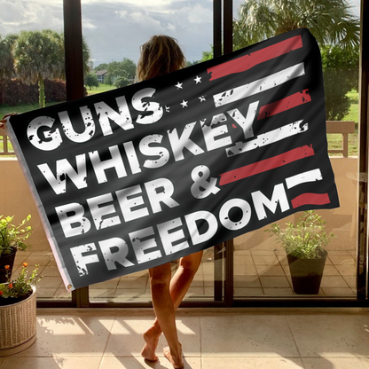 Guns, Whiskey, Beer and Freedom Flag