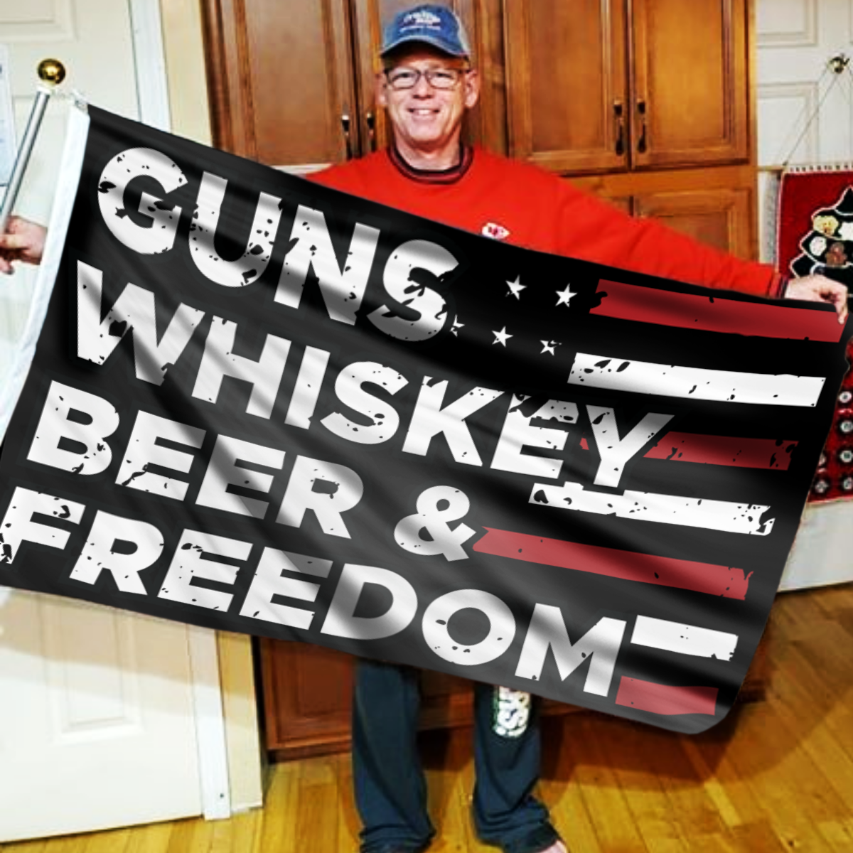 Guns, Whiskey, Beer and Freedom Flag