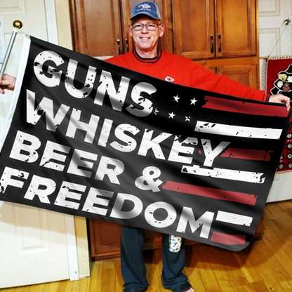 Guns, Whiskey, Beer and Freedom Flag
