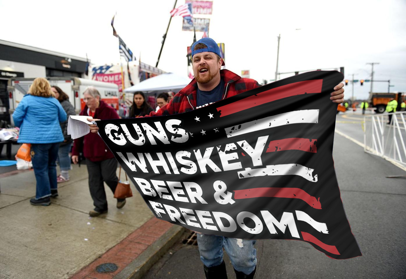 Guns, Whiskey, Beer and Freedom Flag