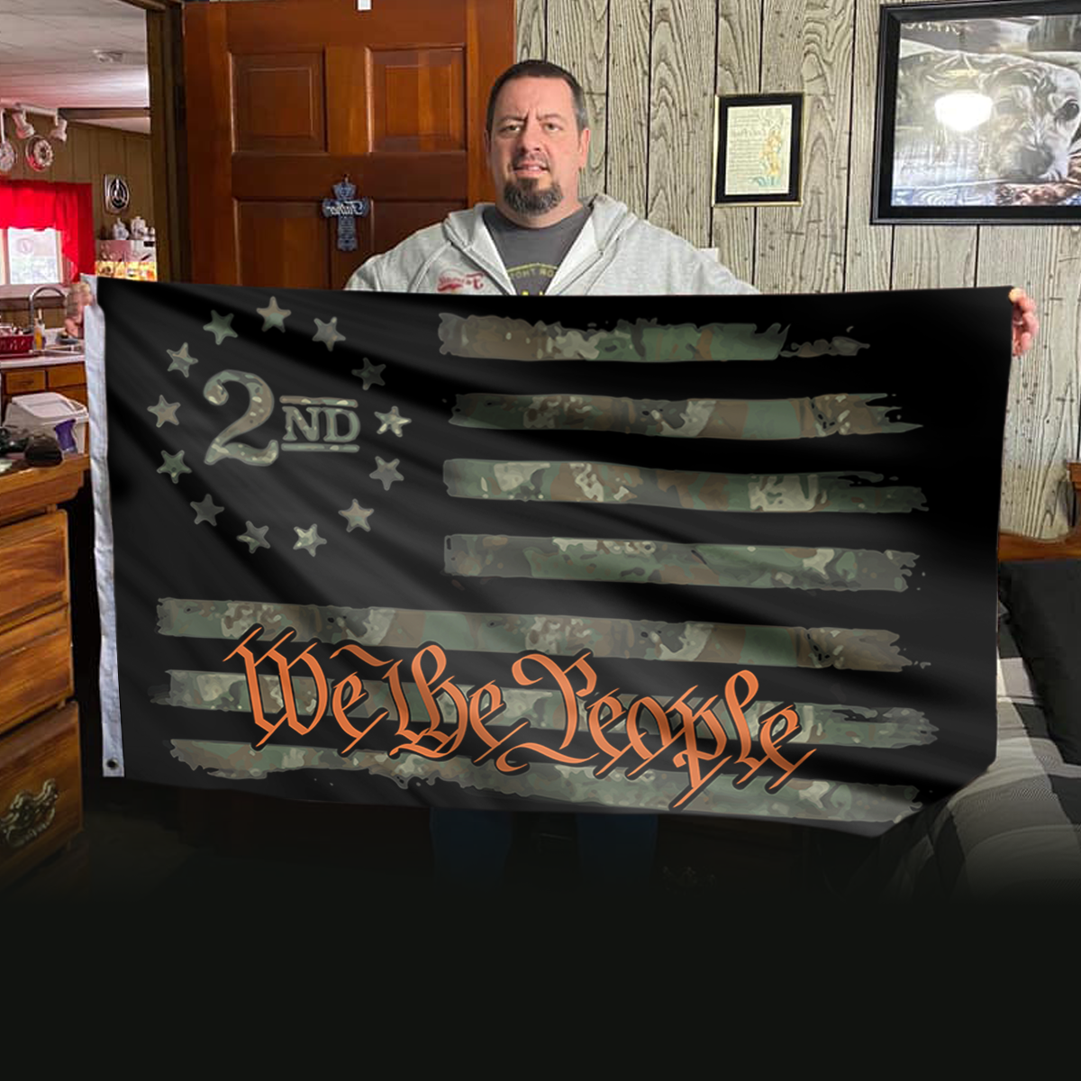 We The People - Camo Orange - 2nd Amendment Flag