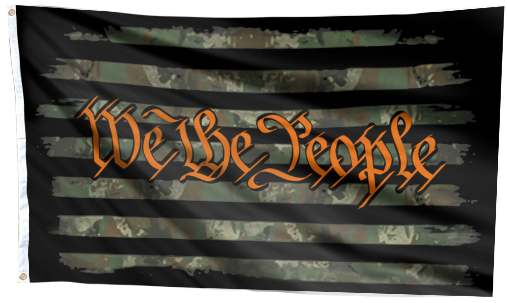 We The People - Camo Orange Flag