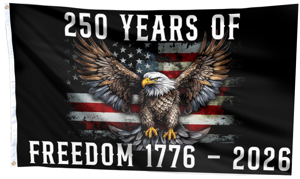 250 Years of Freedom USA Black Flag