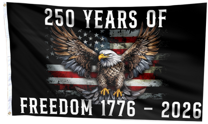 250 Years of Freedom USA Black Flag