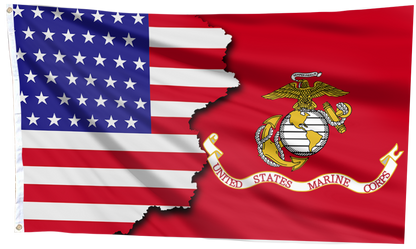 American with Marine Corps Emblem Flag