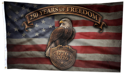 Bald Eagle 250 Years of Freedom USA Flag