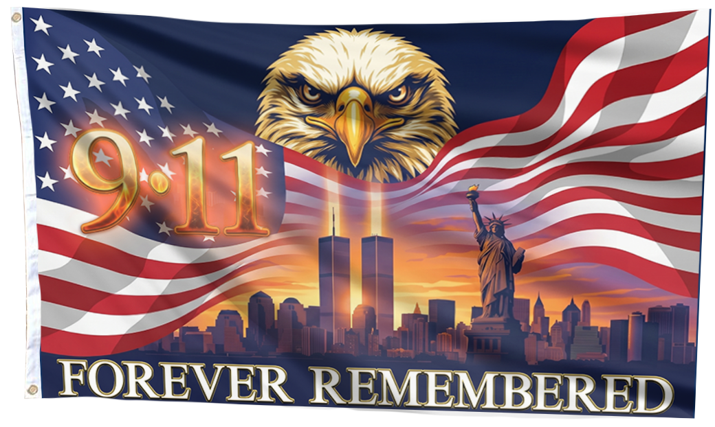 Eagle 911 Forever Remembered Flag