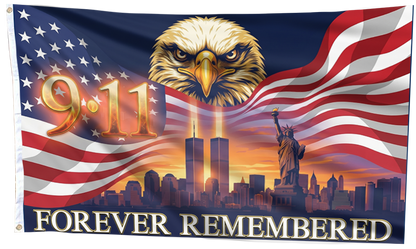 Eagle 911 Forever Remembered Flag
