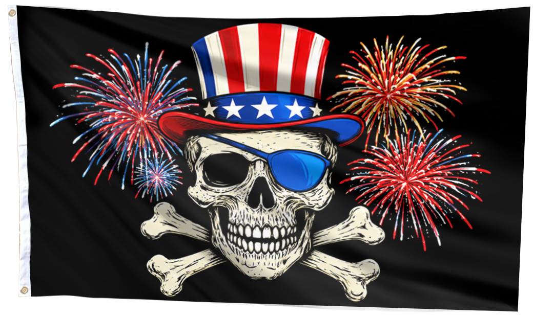 Patriotic Skull Flag