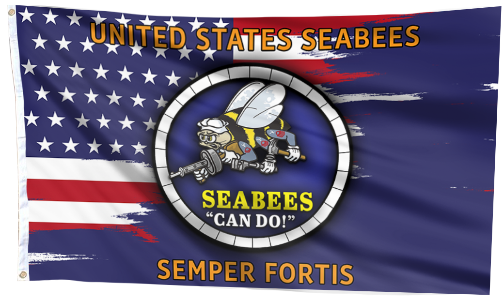 United States Seabees Semper Fortis Flag