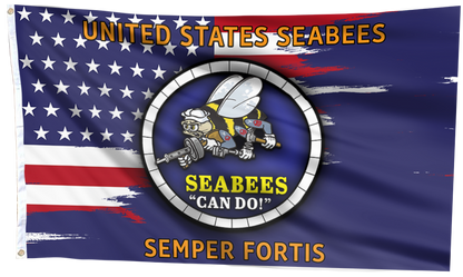 United States Seabees Semper Fortis Flag