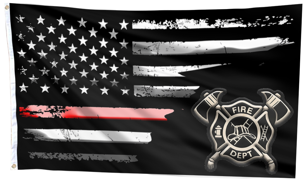 Thin Red Line Firefighter American Flag