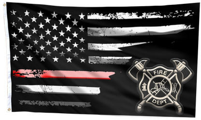 Thin Red Line Firefighter American Flag