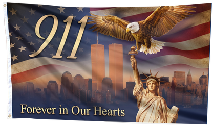 911 Eagle Forever In Our Hearts Flag