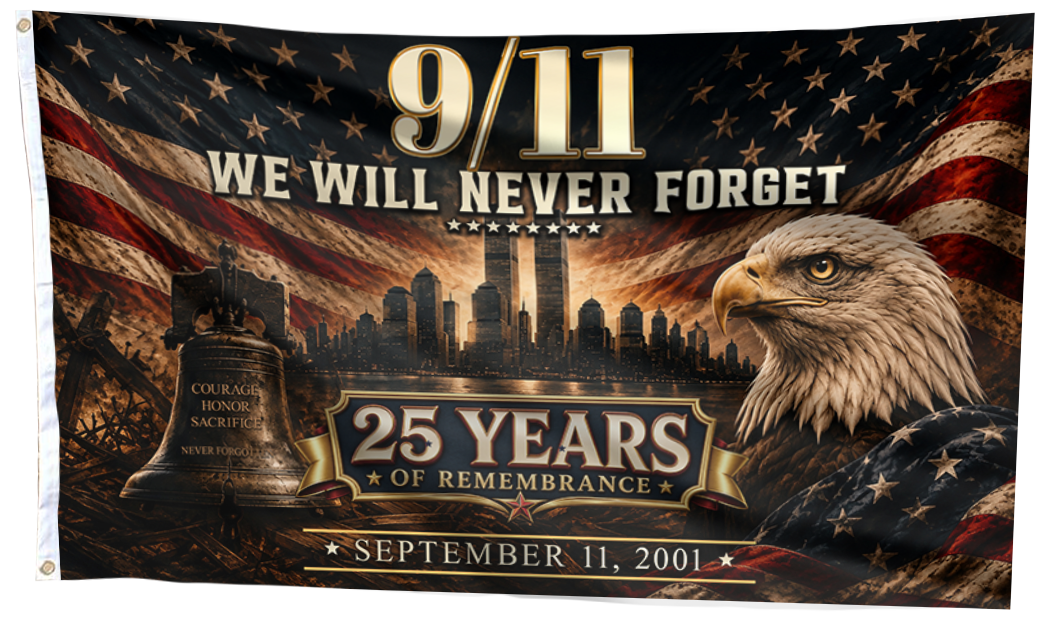 9/11 25 Years of Remembrance Eagle Flag