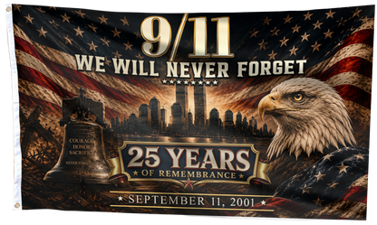 9/11 25 Years of Remembrance Eagle Flag