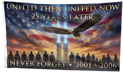 United Then United Now - Never Forget Flag