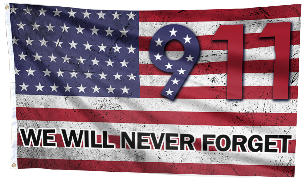 911 We Will Never Forget USA Flag