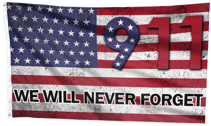 911 We Will Never Forget USA Flag